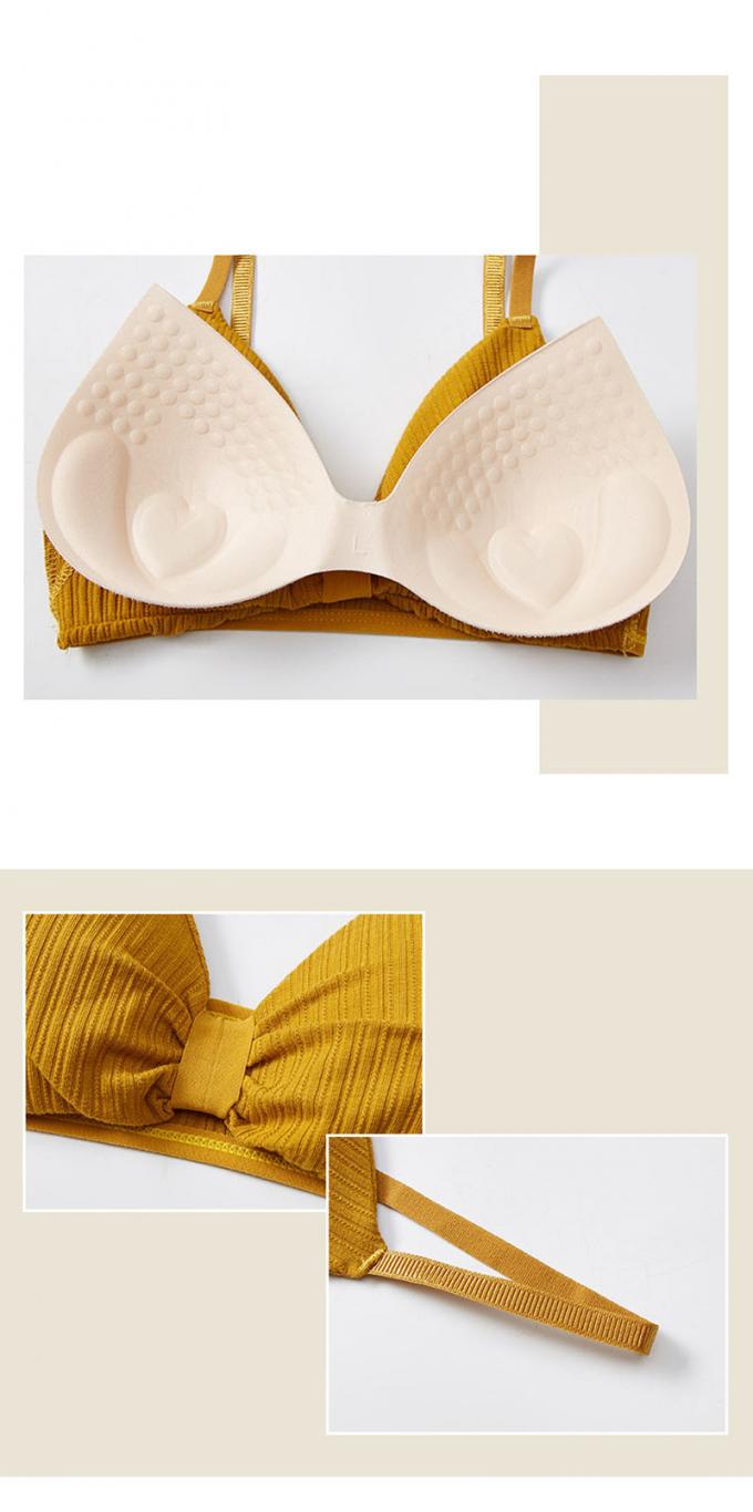 Comfortable Cotton Underwear, Breathable and Removable Foam Pad Sports Bra Lingerie