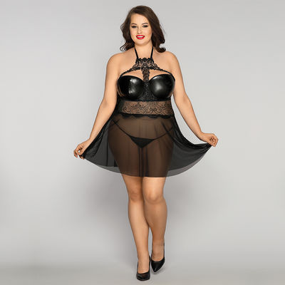 Sleeping Transparent Lace Sleepwear Babydoll Chemise Piżama 70kg