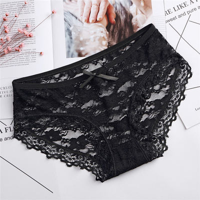 Seksowna dzianinowa czarna bawełniana bezszwowa bielizna Undies Spandex 3XL Hollow Mesh