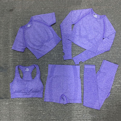 Nylon Poliester Spandex Przycięty top treningowy z długim rękawem Odzież sportowa Prążkowana odzież gimnastyczna