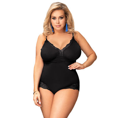 Poliester Floral Plus Babydoll Bielizna Biała S-XL Jesienna Koronka Seksowne Szelki Onesie