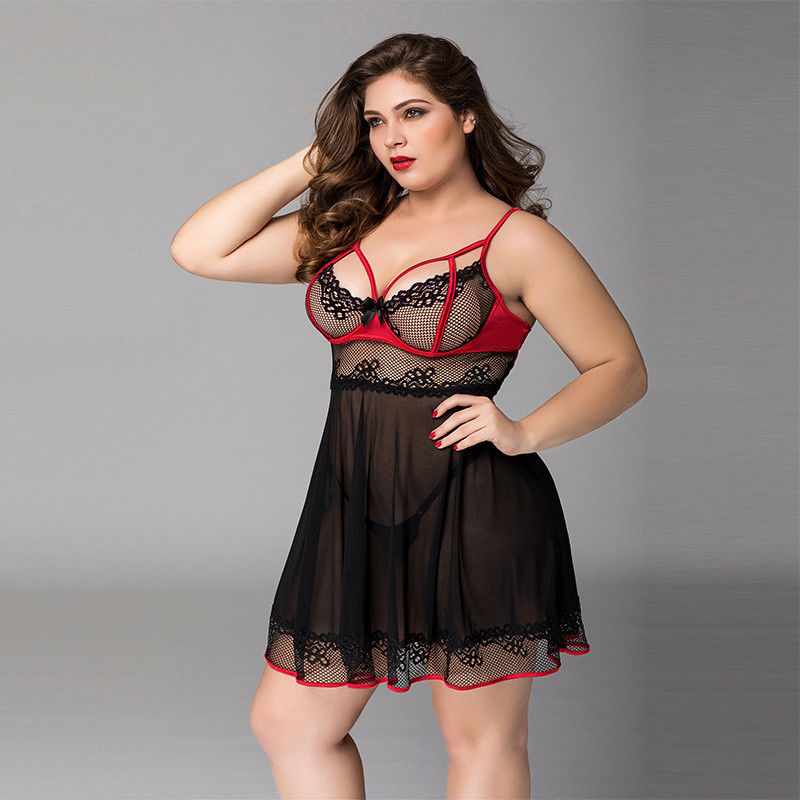 Floral Plus Babydoll Bielizna Kot 3x Damska odzież intymna w dużych rozmiarach