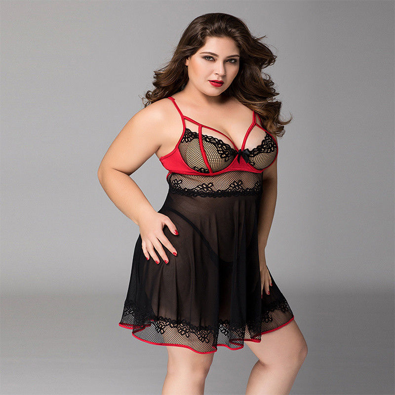 Floral Plus Babydoll Bielizna Kot 3x Damska odzież intymna w dużych rozmiarach