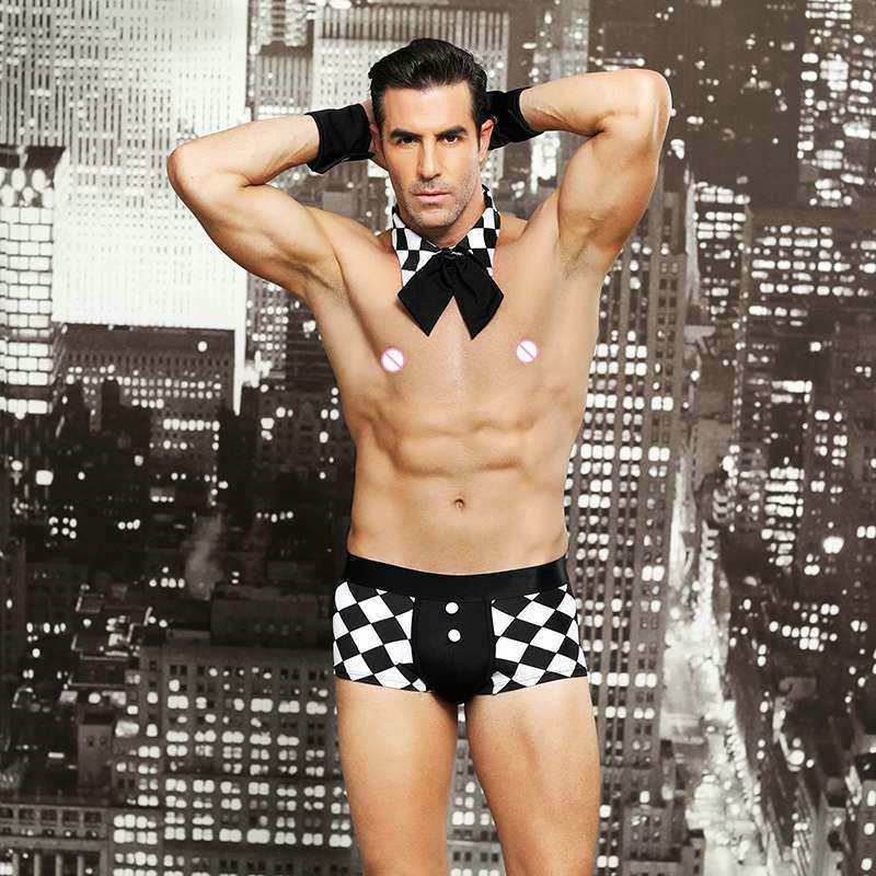 Prime Men's Sexy Lingeries Kwiatowy kostium pokojówki Bielizna S-M w europejskim stylu