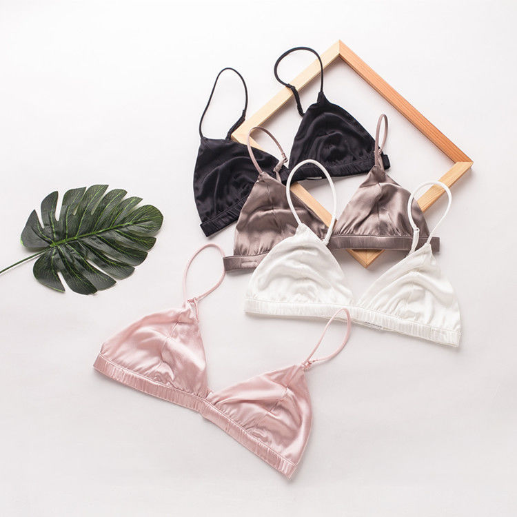 Cabrio Seksowne biustonosze damskie Intimates Jedwabny biustonosz bezprzewodowy 32A 32B 32C Nylon Spandex