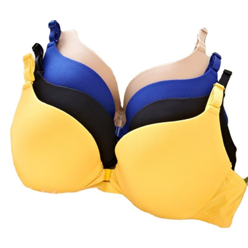 Nylon Bawełna 32a 38A Seksowne biustonosze damskie Zwykły barwiony biustonosz zapinany z przodu Pełny kubek