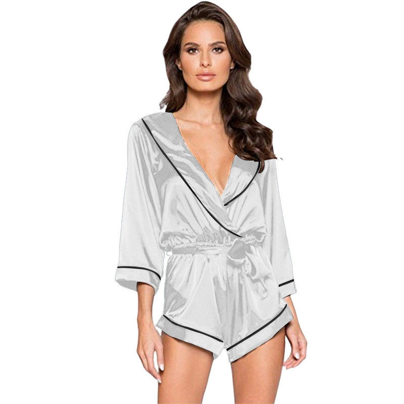 XS 66cm Bielizna z głębokim dekoltem w szpic Koronki damskie Plus Size Jedwabne koszule nocne