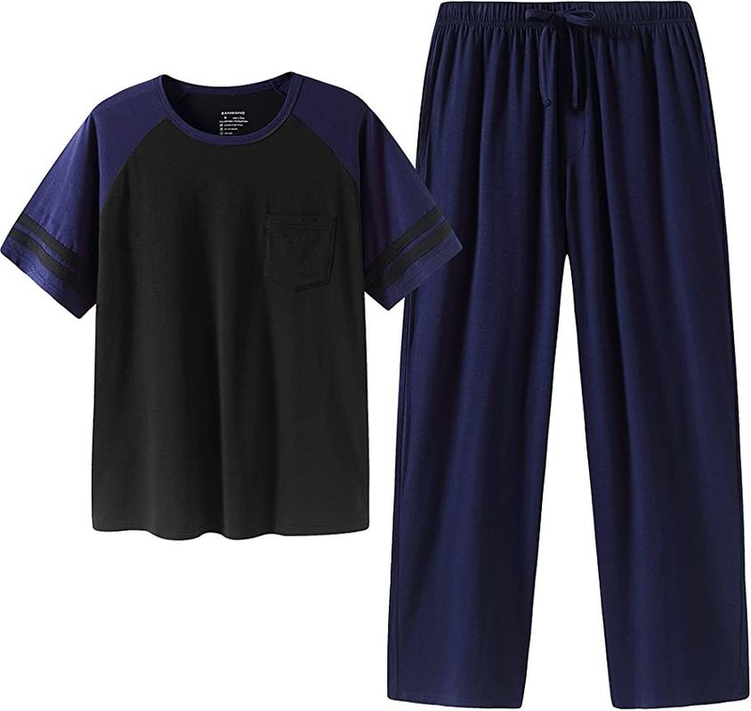 2XL L Męska bielizna nocna Ciepła piżama Dwuczęściowa dzianinowa koszulka nocna