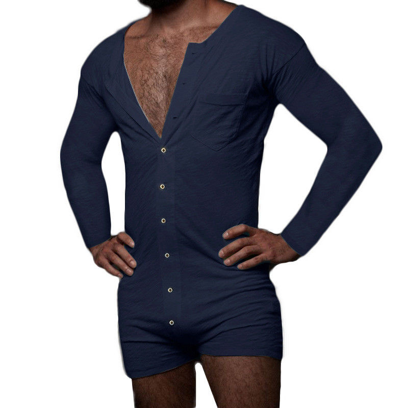 Seksowny męski letni zestaw piżamowy Solidny bez rękawów męski seksowny kombinezon Onesie