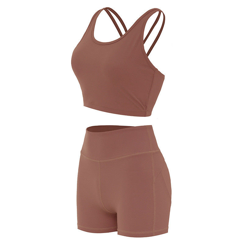 Butt Lifying Spodenki Damskie biustonosze sportowe Prążkowane bezszwowe zestawy treningowe Activewear