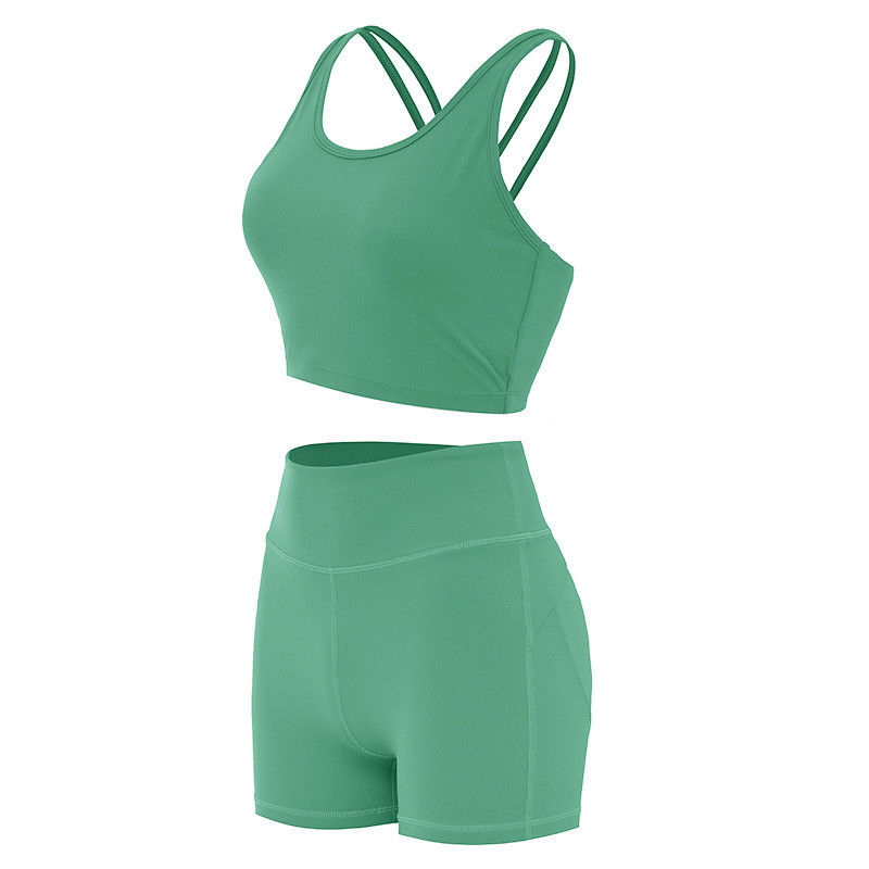 Butt Lifying Spodenki Damskie biustonosze sportowe Prążkowane bezszwowe zestawy treningowe Activewear