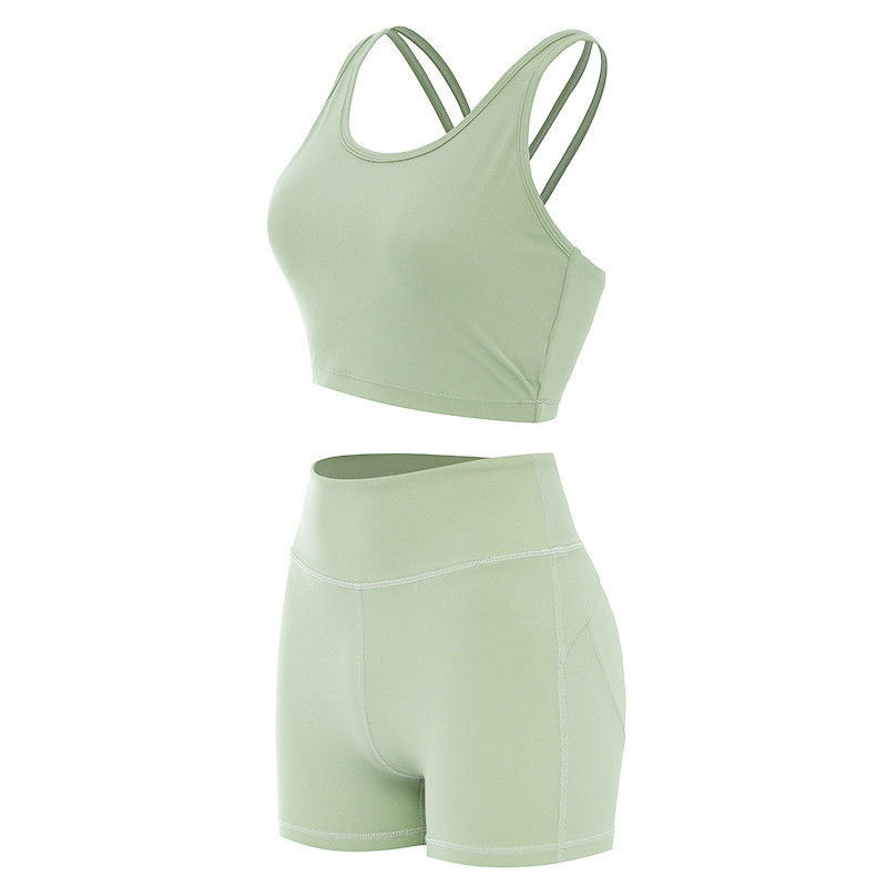 Butt Lifying Spodenki Damskie biustonosze sportowe Prążkowane bezszwowe zestawy treningowe Activewear