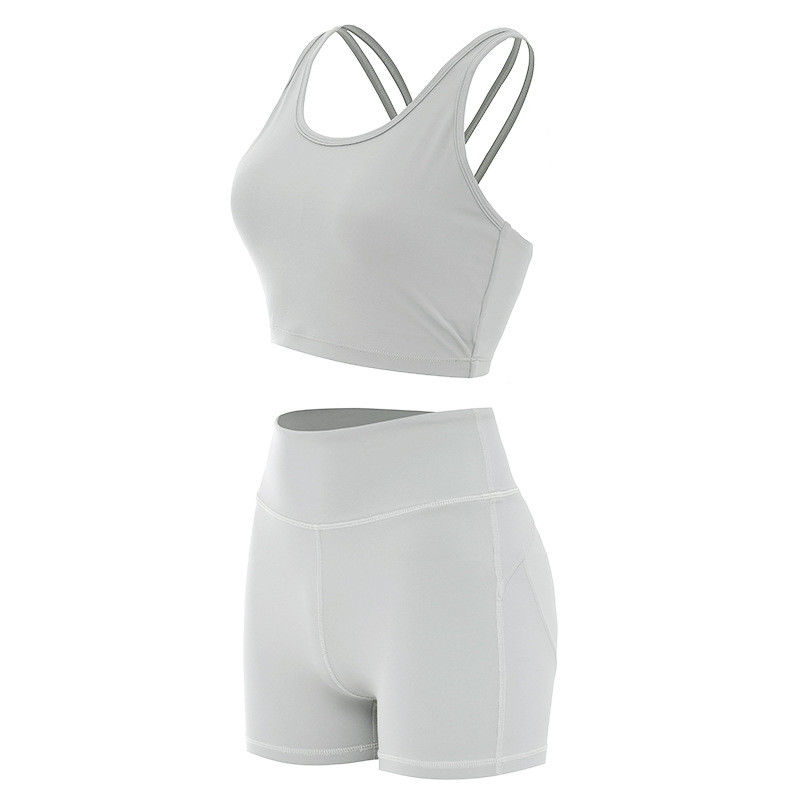 Butt Lifying Spodenki Damskie biustonosze sportowe Prążkowane bezszwowe zestawy treningowe Activewear