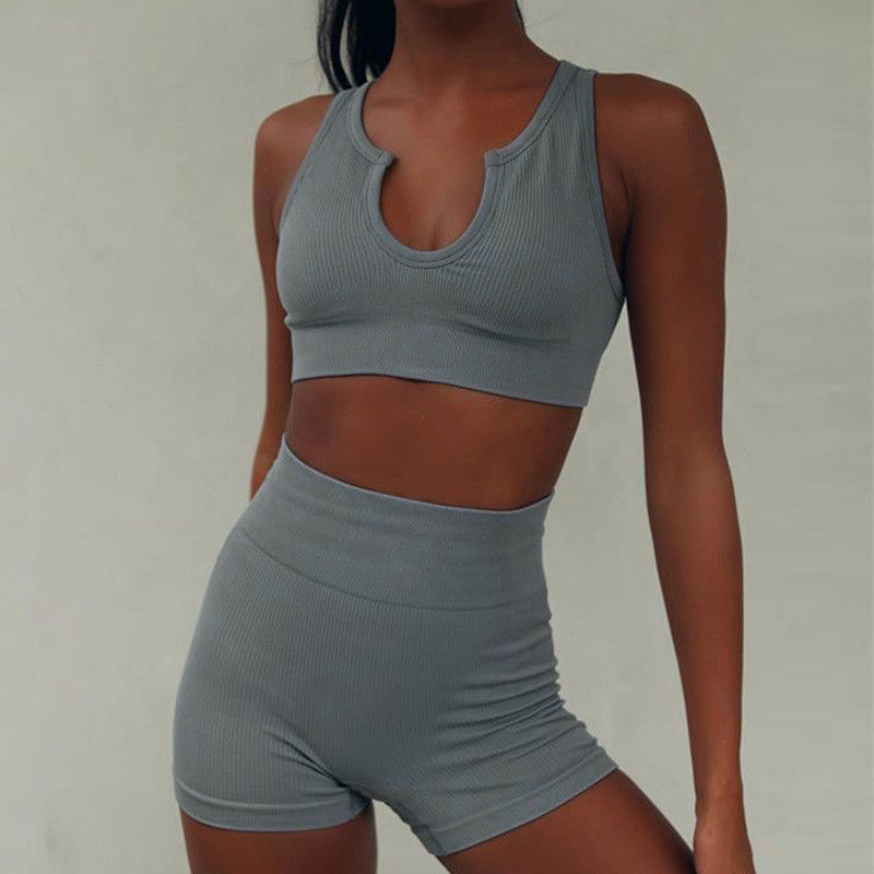 Biustonosz sportowy Full Cup z długim rękawem Crop Top Elastan 2 sztuki/zestaw