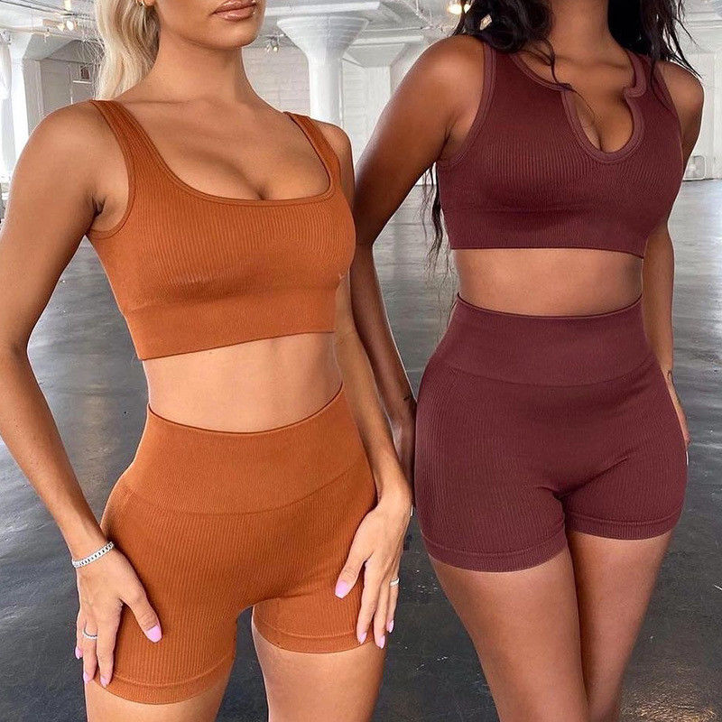 Biustonosz sportowy Full Cup z długim rękawem Crop Top Elastan 2 sztuki/zestaw