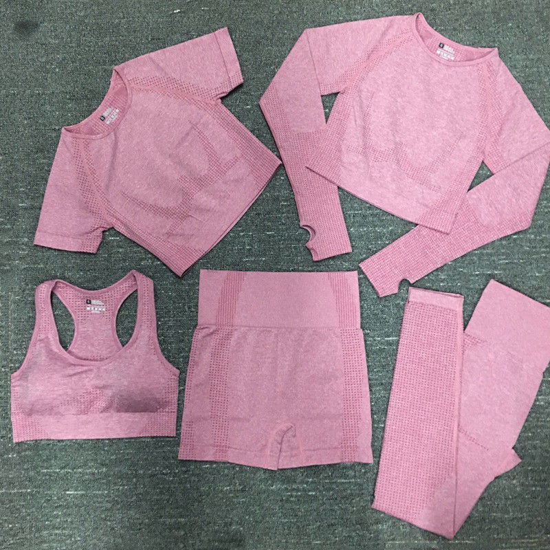 Nylon Poliester Spandex Przycięty top treningowy z długim rękawem Odzież sportowa Prążkowana odzież gimnastyczna