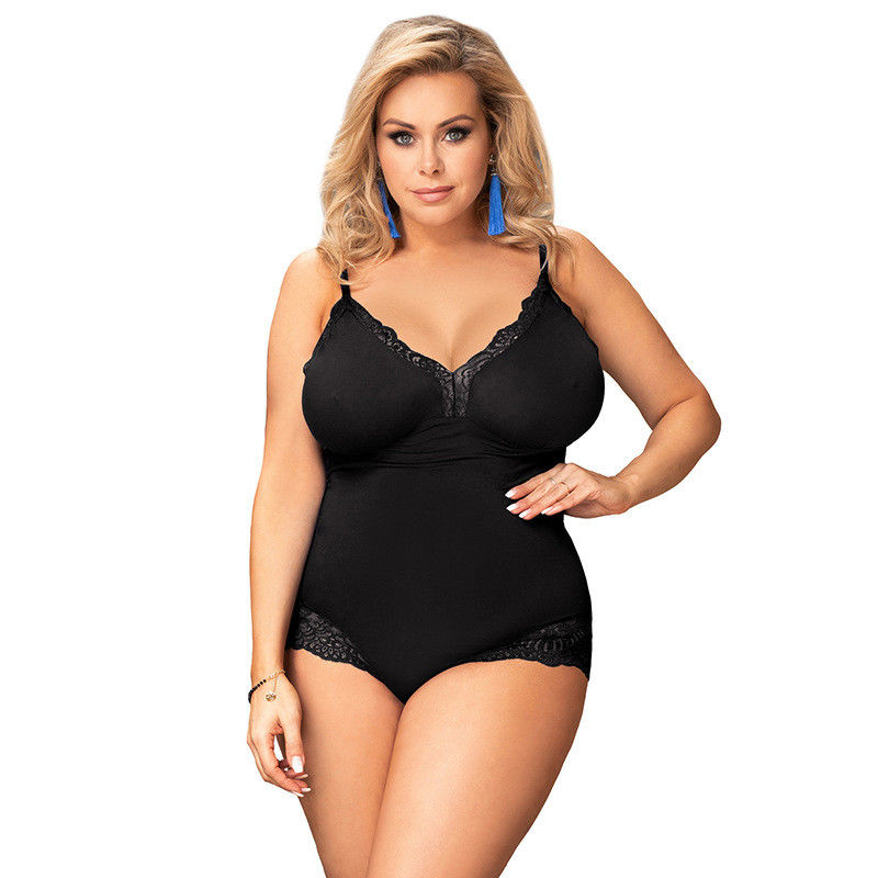 Poliester Floral Plus Babydoll Bielizna Biała S-XL Jesienna Koronka Seksowne Szelki Onesie